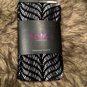 NEW Memoi Fashion net peak design tights Black legwear leggings size M/L